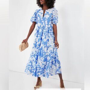HYACINTH HOUSE Blue and White Cisco Maxi Dress